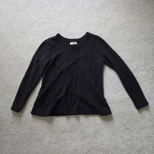 LOFT Black Cable Knit Sweater Women's MP